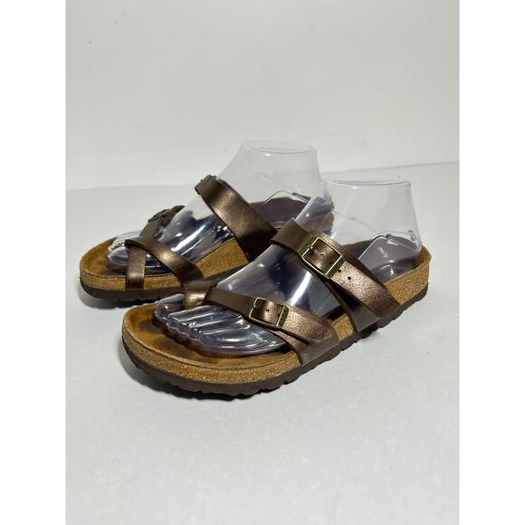 Birkenstock Bronze Birko Flor Mayari Toe Thong Adjust Sandal 37 Reg-Wide 6-6.5 - Picture 3 of 9